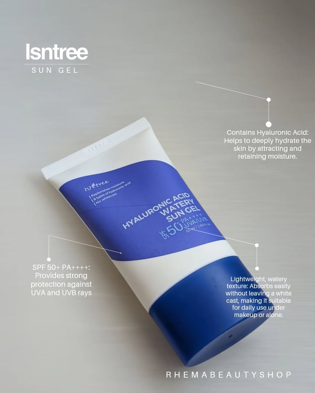 Isntree - Hyaluronic Acid Watery Sun Gel SPF 50+ PA++++ 50ml (Original)