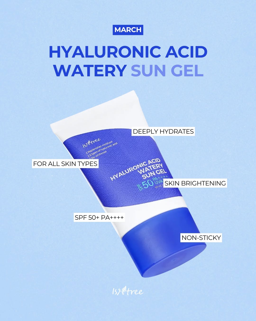 Isntree - Hyaluronic Acid Watery Sun Gel SPF 50+ PA++++ 50ml (Original)