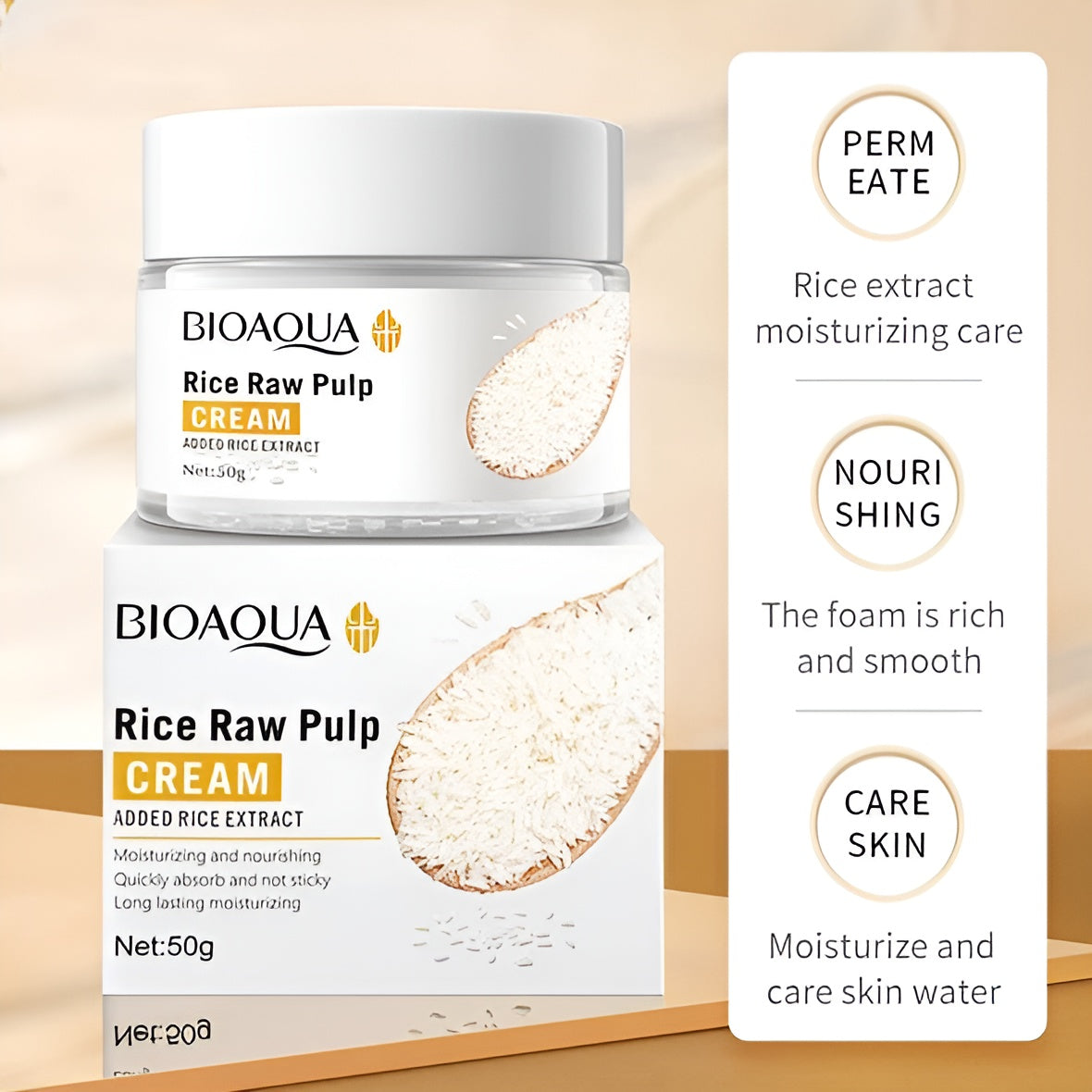BIOAQUA Set of 6 Rice Raw Pulp Skin Whitening Series| Skin Whitening cream