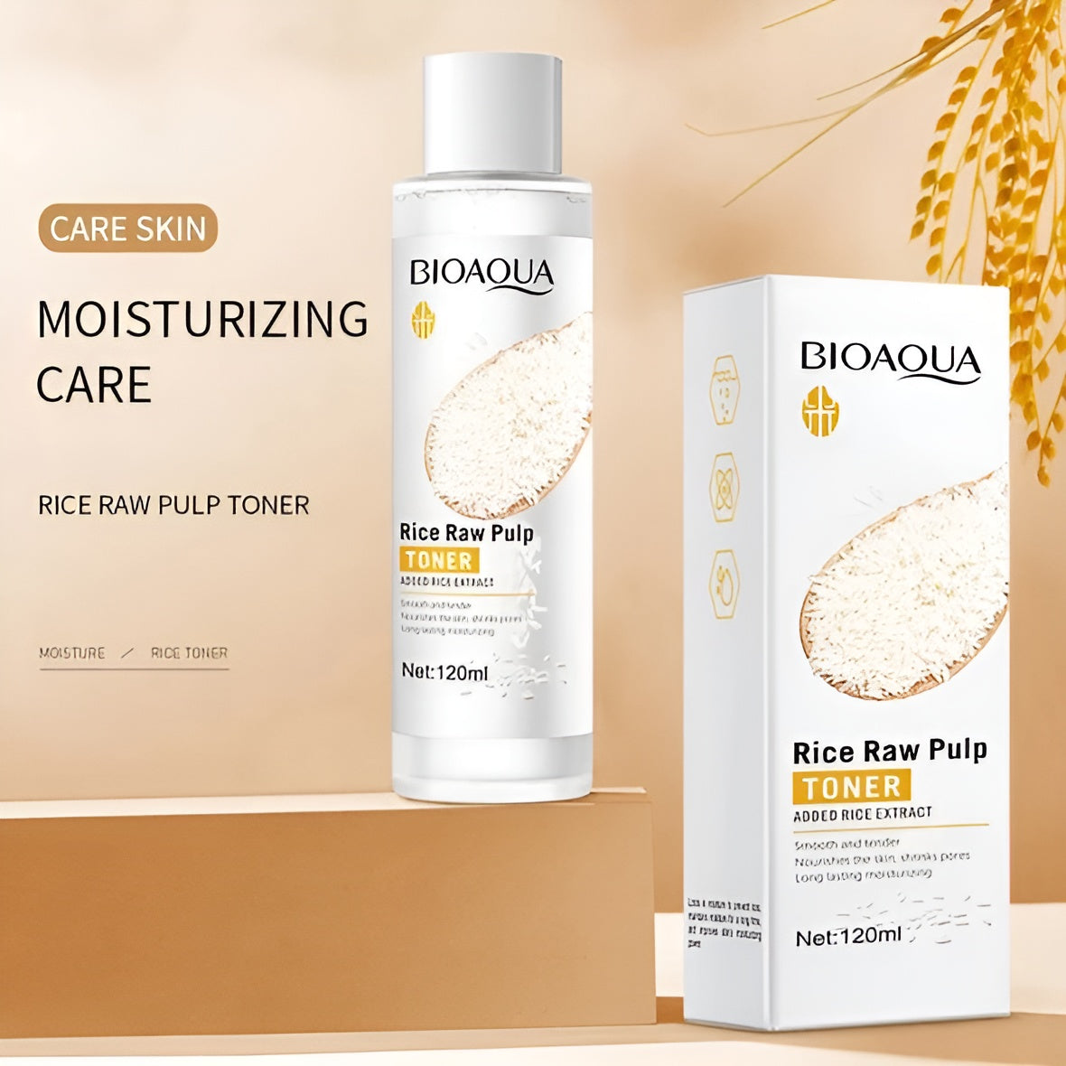 BioAqua Rice Raw Pulp Hydrating Moisturizing Softening Face Toner 120ml (Original)