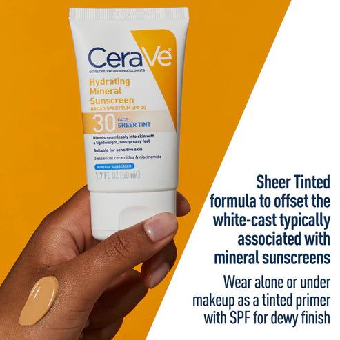 Cera-Ve Hydrating Sunscreen SPF 30 Face Sheer Tint 50ML (Original)