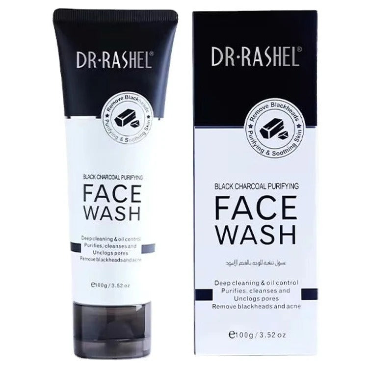 Dr. Rashel Black Charcoal Purifying Face Wash, 100g (Original)