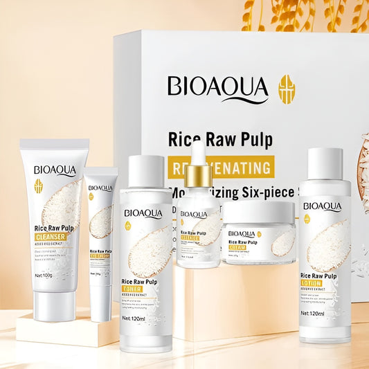 BIOAQUA Set of 6 Rice Raw Pulp Skin Whitening Series| Skin Whitening cream