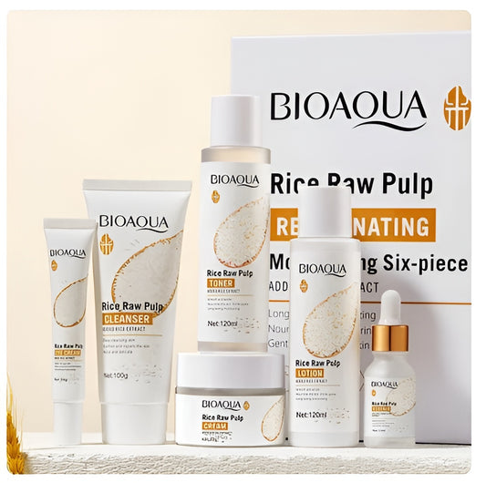 BIOAQUA Set of 6 Rice Raw Pulp Skin Whitening Series| Skin Whitening cream